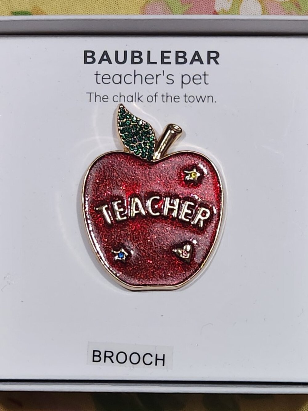 Baublebar Teacher's Pet Apple Brooch Great Teacher Gift